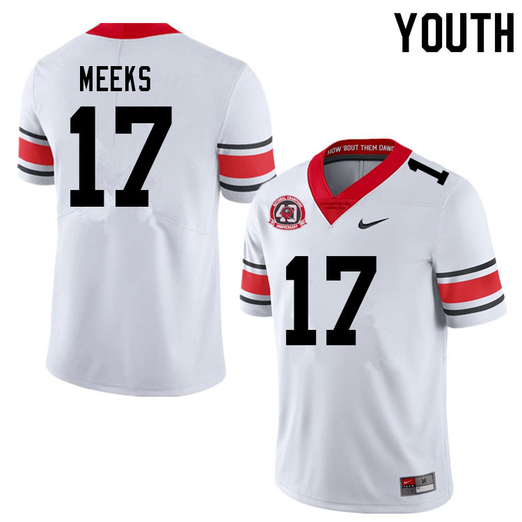 Youth #17 Jackson Meeks Georgia Bulldogs Nationals Champions 40th Anniversary College Football Jerse